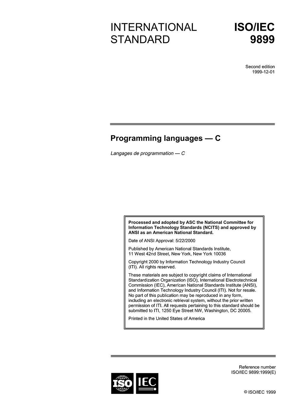 ISO/IEC 9899:1999